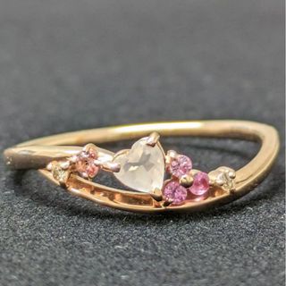 サマンサティアラ(Samantha Tiara)の844 サマンサティアラ色石ダイヤリングK10PGピンクゴールド0.01ct7号(リング(指輪))