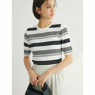 グリーンパークス(green parks)の【マルチ】洗える コンパクトニットプルオーバー 24SS/レディース/クルーネック/洗える/ウォッシャブル/ボーダー(ニット/セーター)