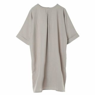 グリーンパークス(green parks)の【グレー】前後2wayミディ丈タックワンピース 24SS/ロング丈/クルーネック/体型カバー/きれいめ(ロングワンピース/マキシワンピース)