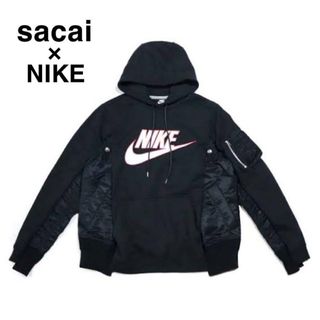 サカイ(sacai)の19ss Sacai NIKE カスタムパーカー logo hoody L(パーカー)