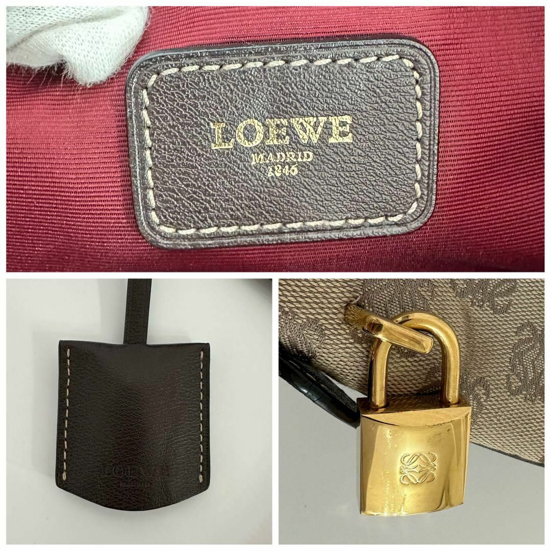 LOEWE(ロエベ)のロエベ LOEWE アナグラム トートバッグ レザー キャンバス ブラウン 鍵 レディースのバッグ(トートバッグ)の商品写真