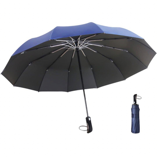日傘 晴雨兼用 ブルー UVカット 折り畳み傘 ワンタッチ 自動開閉 梅雨対策(傘)