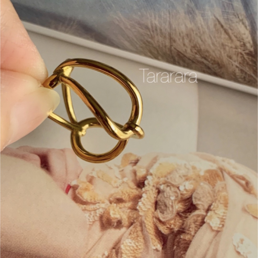 ●ステンレスchain Connected Ring●金属アレルギー対応 レディースのアクセサリー(リング(指輪))の商品写真