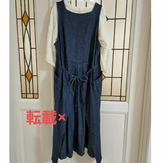 ネストローブ(nest Robe)のnest Robe インディゴリネンデニムエプロンワンピース(ロングワンピース/マキシワンピース)