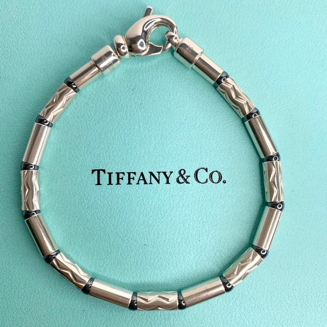 Tiffany & Co.(ティファニー)のティファニー 希少 ブレスレット アズテック ジグザグ ヘマタイト ci2 レディースのアクセサリー(ブレスレット/バングル)の商品写真