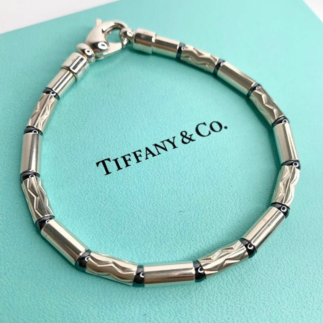 Tiffany & Co.(ティファニー)のティファニー 希少 ブレスレット アズテック ジグザグ ヘマタイト ci2 レディースのアクセサリー(ブレスレット/バングル)の商品写真
