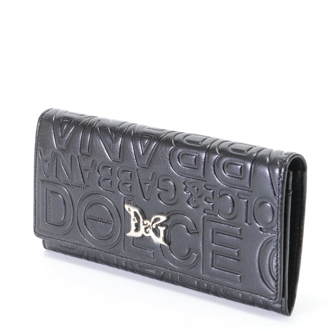 DOLCE&GABBANA(ドルチェアンドガッバーナ)の極美品 ドルチェアンドガッバーナ D&G ロゴ エンボス レザー 長財布 ロング ウォレット 本革 ブラック 黒 メンズ EEM V10-10 メンズのファッション小物(長財布)の商品写真