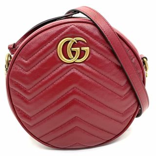 グッチ(Gucci)の【限定価格】GUCCI グッチ ショルダーバッグ GGマーモント キルティング チェーンショルダー ラウンド 肩掛け 斜め掛け 小さめ 鞄 かばん 550154 レザー    レッド 赤 アンティークゴールド金具 レディース 美品【中古品】(ショルダーバッグ)