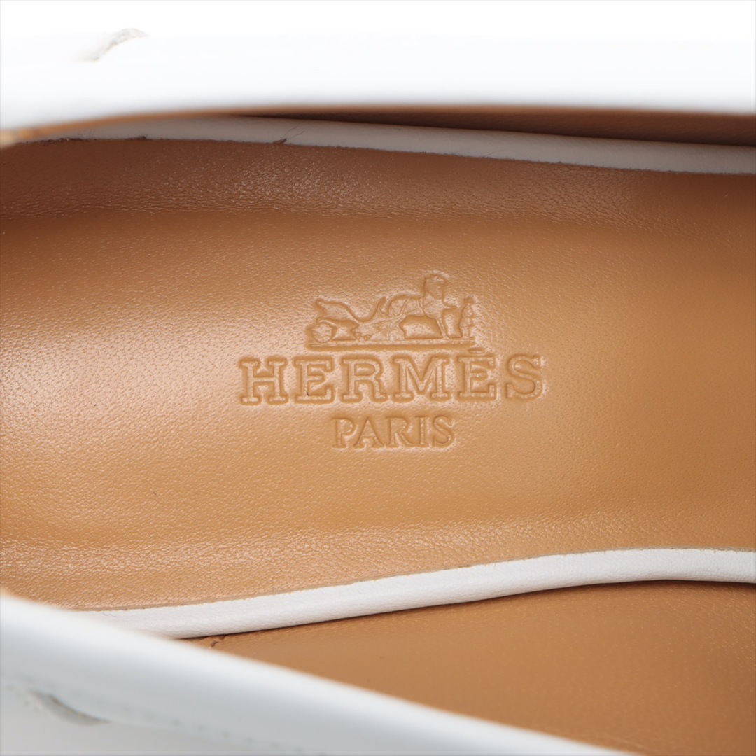 Hermes(エルメス)のエルメス グロリアス レザー 37.5 ホワイト レディース パンプス レディースの靴/シューズ(ハイヒール/パンプス)の商品写真