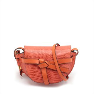 ロエベ(LOEWE)のロエベ ミニゲート レザー×リザード  オレンジ レディース ショルダーバ(ショルダーバッグ)