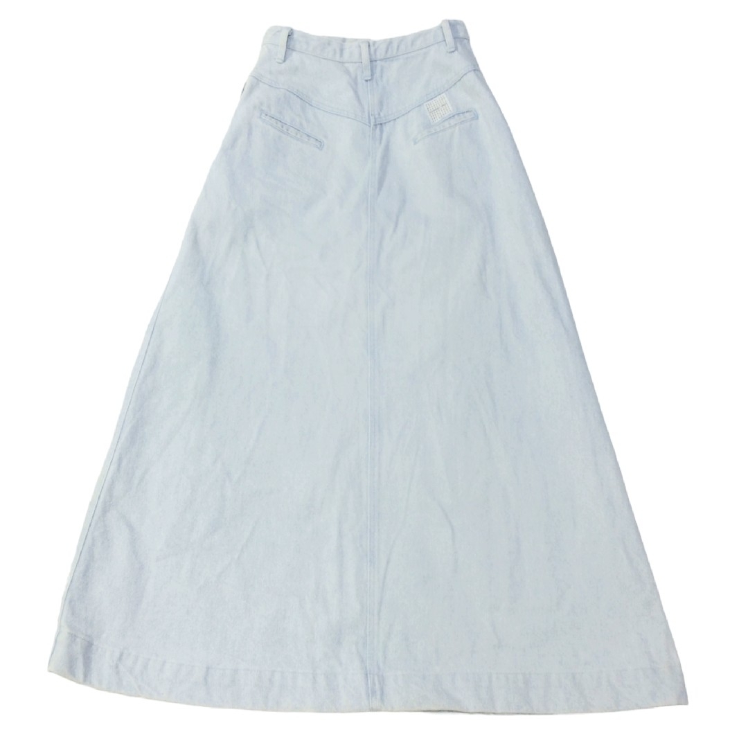 KANEKO ISAO(カネコイサオ)のカネコイサオ ✿ デニム ロングスカート ライトブルー フレア Aライン リボン レディースのスカート(ロングスカート)の商品写真