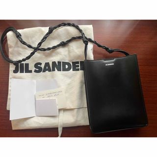 ジルサンダー(Jil Sander)の美品　ジルサンダー　jilsander タングルバッグ　シルバーロゴ　黒(ショルダーバッグ)