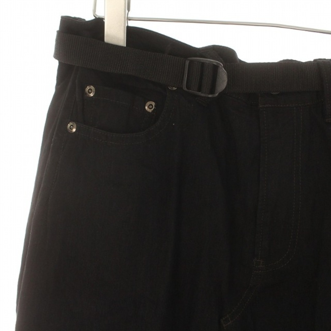 gomme(ゴム)のゴム ロングスカート フレア 切替 ジップフライ ウエストゴム ベルト M 黒 レディースのスカート(ロングスカート)の商品写真
