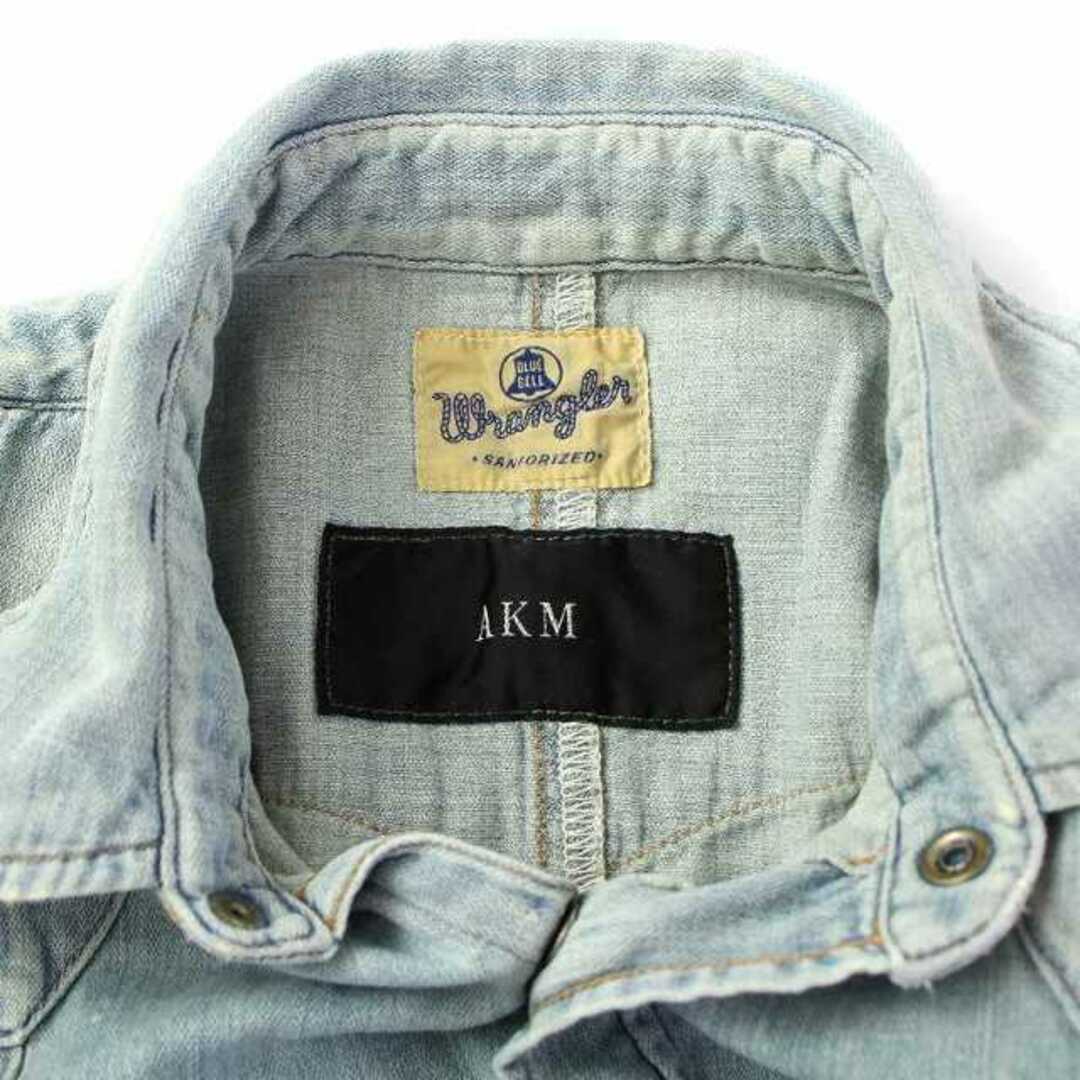 AKM(エイケイエム)のAKM ×WRANGLER デニムシャツ ウエスタンシャツ S 水色 S9086 メンズのトップス(シャツ)の商品写真
