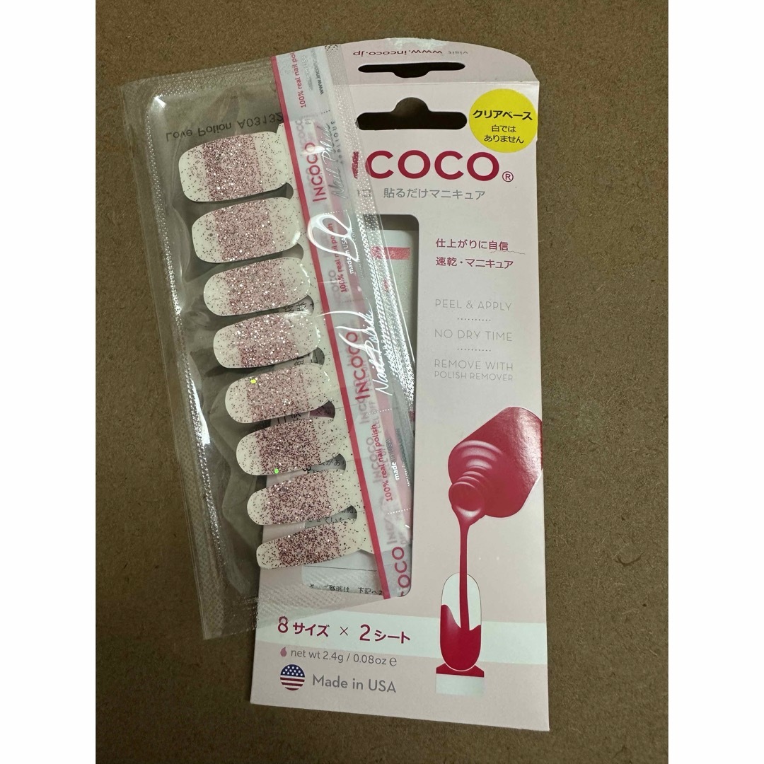 Incoco(インココ)のINCOCO インココ　貼るだけマニキュア　ピンク　キラキラ コスメ/美容のネイル(ネイル用品)の商品写真