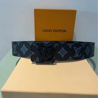 ルイヴィトン(LOUIS VUITTON)の美品LOUIS VUITTON ルイヴィトン べルト ブラックxブルー(ベルト)