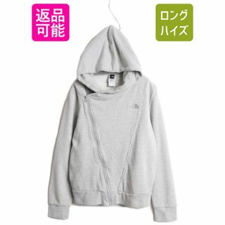 ザノースフェイス(THE NORTH FACE)のUS企画 ノースフェイス フルジップ スウェット フード パーカー レディース L / 古着 The North Face アウトドア ライダース タイプ 灰(パーカー)