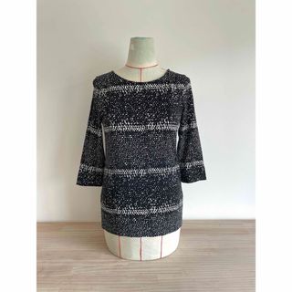 マリメッコ(marimekko)のマリメッコ/トップス/カットソー/7分袖/ブラック/XS/ストレッチ/コットン(カットソー(長袖/七分))