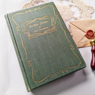 1900年　くすんだシー・グリーン色の装丁が可愛らしい♡アンティーク本♪(洋書)