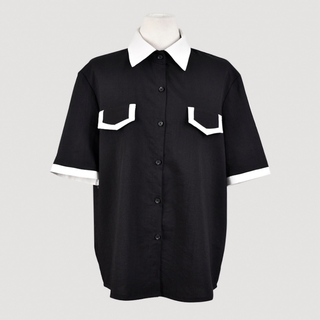 ディーホリック(dholic)のDHOLIC 配色カラーフラップ半袖シャツ(シャツ/ブラウス(半袖/袖なし))