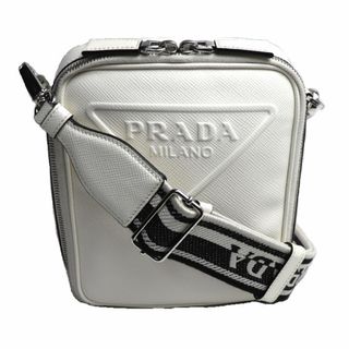 プラダ(PRADA)のPRADA プラダ サフィアーノ 三角ロゴ ショルダーバッグ ホワイト 2VH154 メンズ【中古】(ショルダーバッグ)