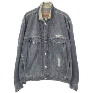 ディーゼル(DIESEL)のDIESEL ディーゼル 90's Industry 襟レザーデニムジャケット グレー XL(Gジャン/デニムジャケット)