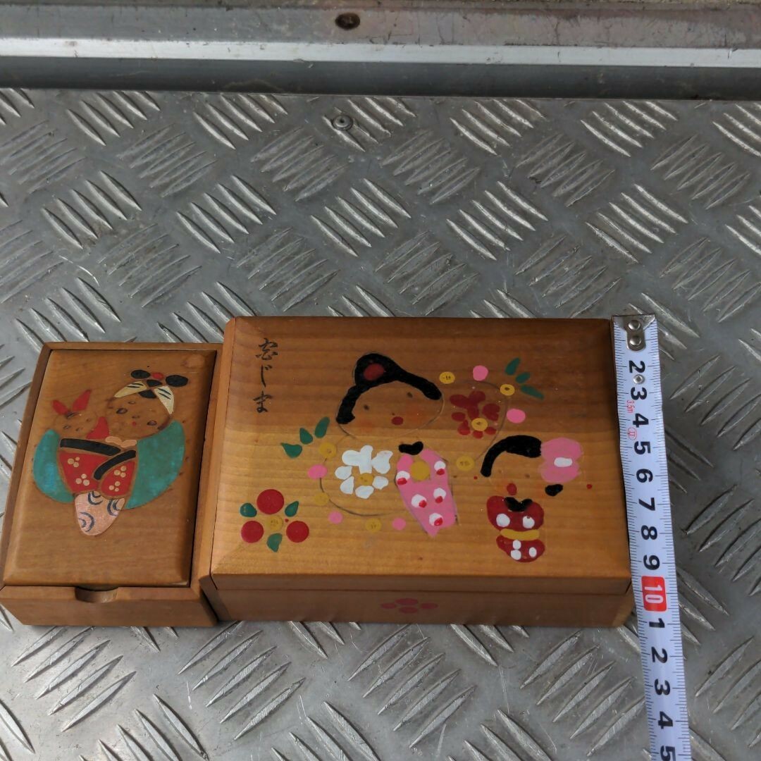 昭和レトロ 木製 小箱 小物入 宝箱 ボックス/和風 女の子ミラー 昭和レトロ 木製 小箱 小物入 宝箱 ボックス/和風 女の子ミラー