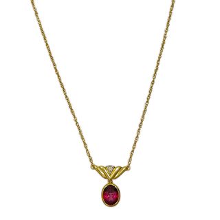 タサキ(TASAKI)のTASAKI ネックレス ガーネット 0.01ct ダイヤモンド K18YG Pt900(ネックレス)