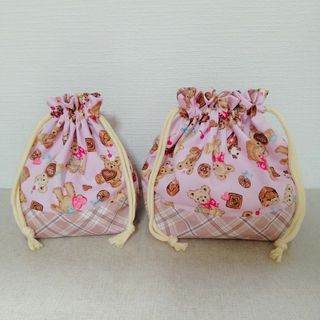 ハンドメイド お弁当袋 コップ袋 ２点セット(外出用品)