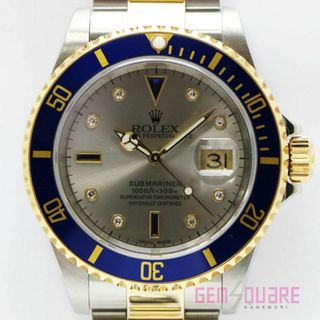 ロレックス(ROLEX)のROLEX ロレックス 青サブマリーナ ダイア 腕時計 グレー OH＆仕上済 中古 16613SG(腕時計(アナログ))