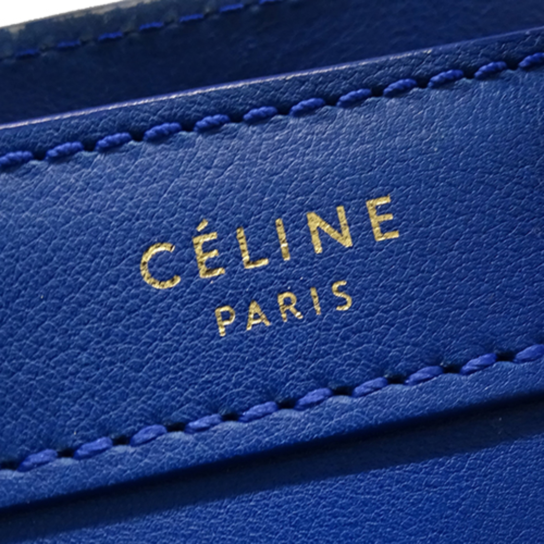 celine(セリーヌ)のセリーヌ CELINE バッグ レディース ブランド ハンドバッグ ショルダーバッグ 2way レザー ラゲージ ナノショッパー ブルー ゴールド金具 手提げ 斜め掛け【中古】 レディースのバッグ(ハンドバッグ)の商品写真