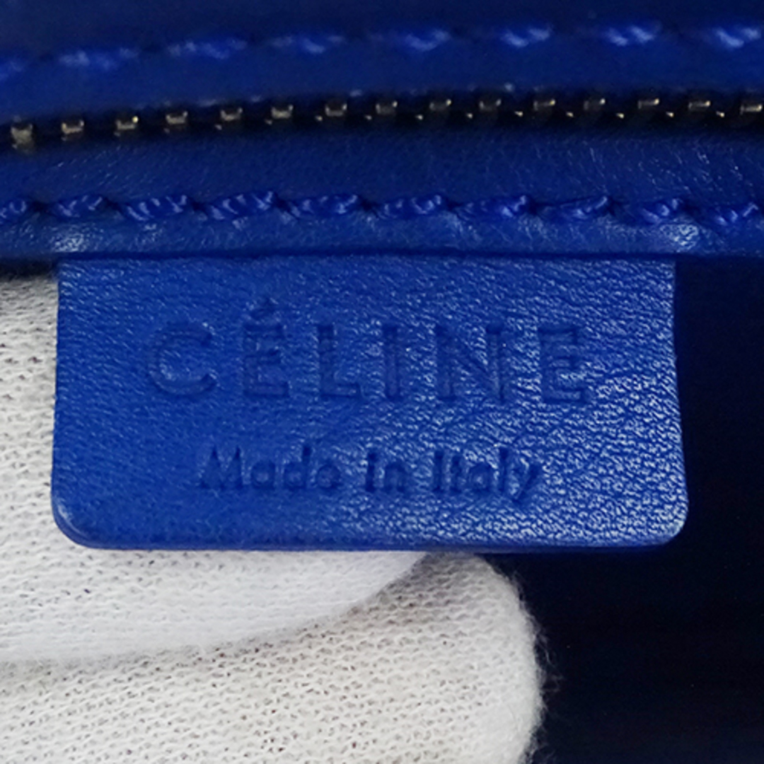 celine(セリーヌ)のセリーヌ CELINE バッグ レディース ブランド ハンドバッグ ショルダーバッグ 2way レザー ラゲージ ナノショッパー ブルー ゴールド金具 手提げ 斜め掛け【中古】 レディースのバッグ(ハンドバッグ)の商品写真