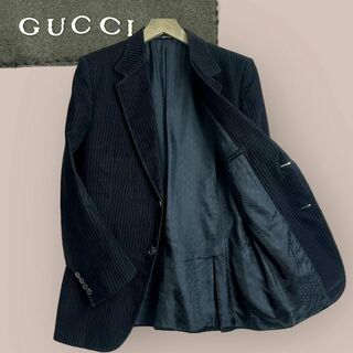 グッチ(Gucci)の美品☆トムフォード期☆GUCCI テーラードジャケット コーデュロイ 48 黒(テーラードジャケット)