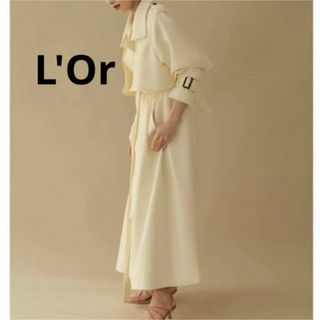 L'Or  stand collar long coat  ロル トレンチコート(トレンチコート)