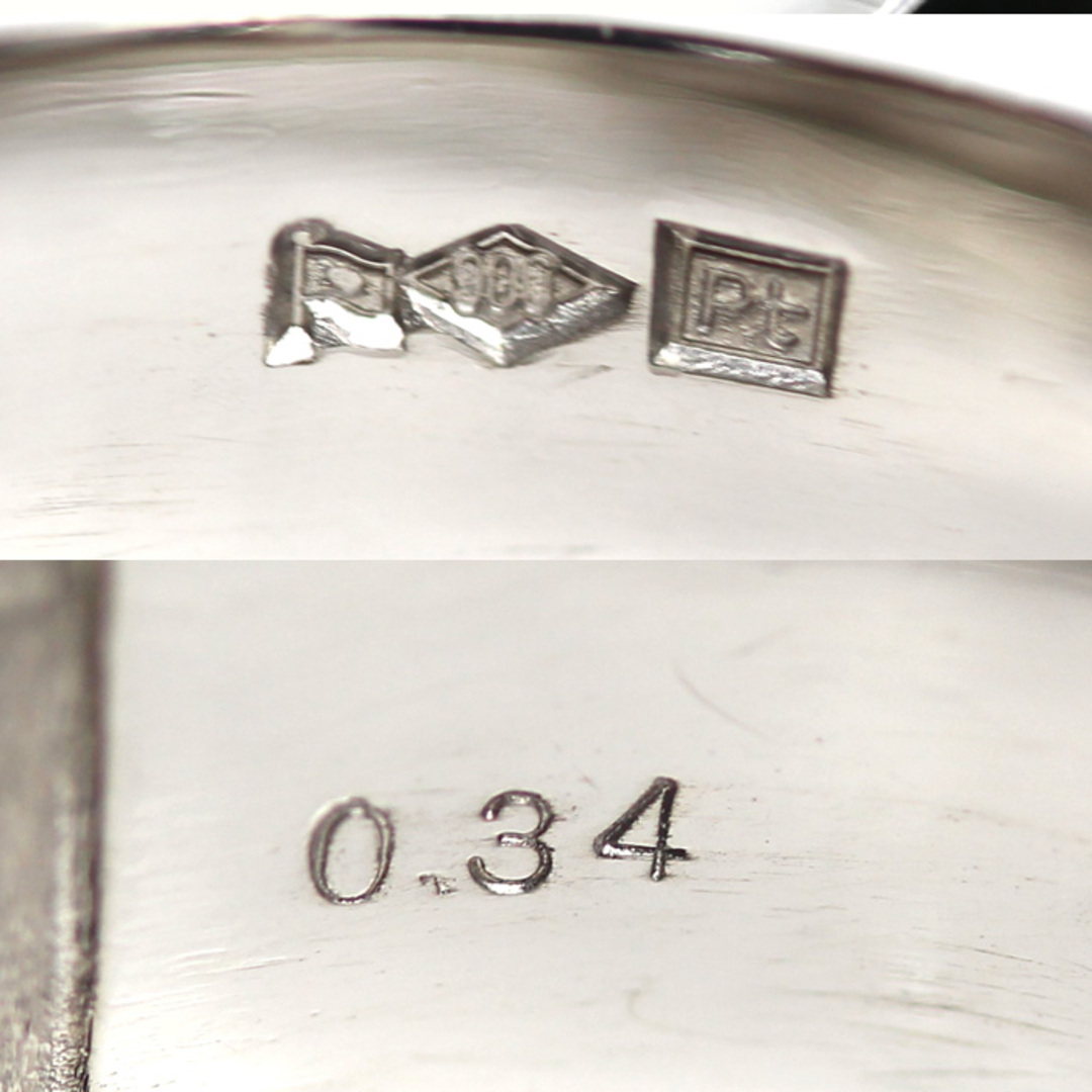 Pt900プラチナ 印台 リング・指輪 ダイヤモンド0.34ct 19.5号 15.5g メンズ【中古】【美品】 メンズのアクセサリー(リング(指輪))の商品写真