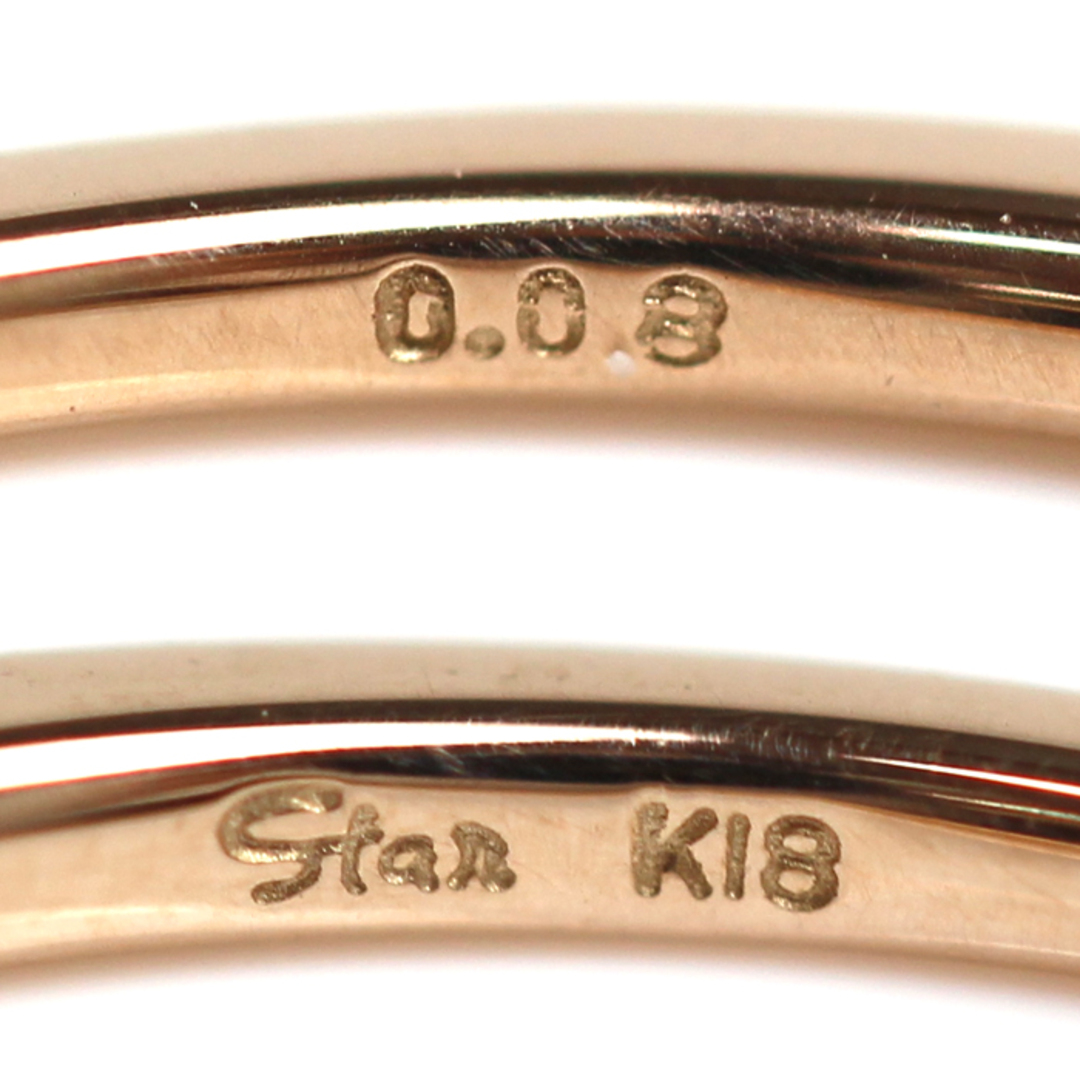 STAR JEWELRY(スタージュエリー)のSTAR JEWELRY スタージュエリー K18PG ピンクゴールド ハーフエタニティ ダイヤ リング・指輪 ダイヤモンド0.08ct 7号 0.8g レディース【中古】【美品】 レディースのアクセサリー(リング(指輪))の商品写真