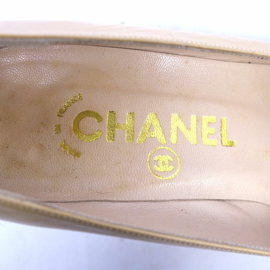 CHANEL(シャネル)のVintage シャネル CHANEL パンプス ヒール バイカラー ココマーク レザー シューズ レディース 36 ベージュ/ブラック レディースの靴/シューズ(ハイヒール/パンプス)の商品写真