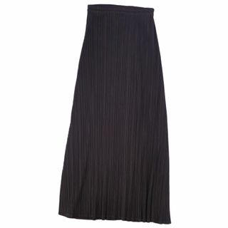 プリーツプリーズイッセイミヤケ(PLEATS PLEASE ISSEY MIYAKE)の美品 プリーツプリーズ イッセイミヤケ PLEATS PLEASE スカート ロングスカート プリーツ ボトムス レディース 2(M相当) ブラック(ひざ丈スカート)