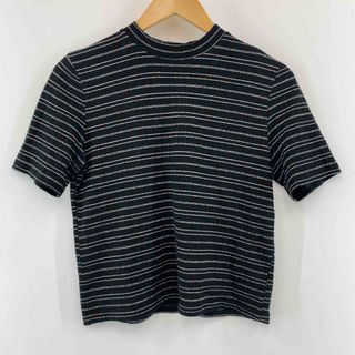firstbell ファーストベル レディース Tシャツ（半袖）ブラック マルチカラーボーダー(Tシャツ(半袖/袖なし))