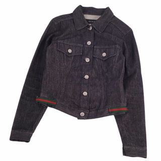 Gucci - 美品 グッチ GUCCI トムフォード期 ジャケット デニムジャケット トラッカージャケット シェリーライン アウター レディース 38(S相当) ブラック