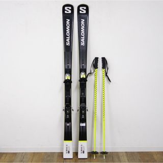 サロモン SALOMON S MAX8 165cm センター73mm ビンディング M11GW 23-24モデル ポールセット ゲレンデ スキー アウトドア (板)