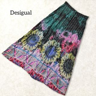 デシグアル(DESIGUAL)のデシグアル ✿ 総柄 ロングスカート L カラフル 派手 春夏 フレア 曼荼羅(ロングスカート)