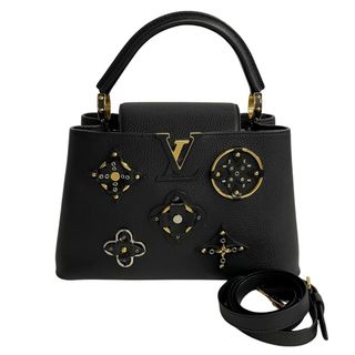 ルイヴィトン(LOUIS VUITTON)の未使用保管品 LOUIS VUITTON ルイヴィトン カプシーヌ MM モノグラム フラワー レザー 2way ハンドバッグ ショルダーバッグ ブラック 95684(ハンドバッグ)