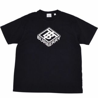 バーバリー(BURBERRY)のバーバリー BURBERRY Tシャツ カットソー  ショートスリーブ ロゴ コットン トップス メンズ S ブラック(Tシャツ/カットソー(半袖/袖なし))