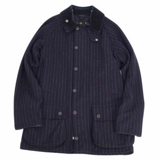 バーブァー(Barbour)の美品 バブアー Barbour ジャケット ビューフォート BEAUFORT 襟コーデュロイ ストライプ ウール アウター メンズ 34(S相当) ネイビー(その他)