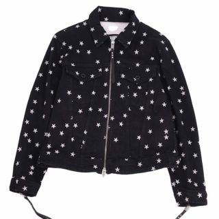 美品 ディーゼル DIESEL ジャケット デニムジャケット 総柄 コットン アウター レディース S ブラック(Gジャン/デニムジャケット)