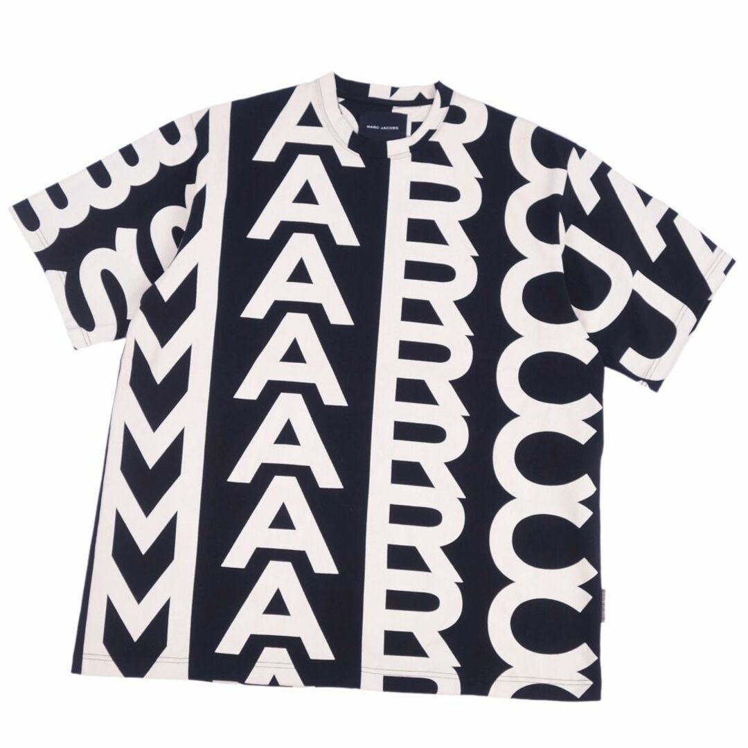 MARC JACOBS(マークジェイコブス)の美品 マークジェイコブス MARC JACOBS Tシャツ カットソー 総柄 ショートスリーブ コットン トップス メンズ S ブラック/ホワイト メンズのトップス(Tシャツ/カットソー(半袖/袖なし))の商品写真