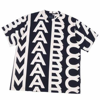 マークジェイコブス(MARC JACOBS)の美品 マークジェイコブス MARC JACOBS Tシャツ カットソー 総柄 ショートスリーブ コットン トップス メンズ S ブラック/ホワイト(Tシャツ/カットソー(半袖/袖なし))