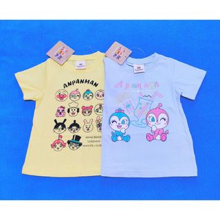 アンパンマン(アンパンマン)の新品　95cm　アンパンマン　女の子半袖Ｔシャツ2枚セット　ソーダB×ガールY(Tシャツ/カットソー)