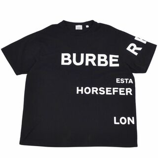 バーバリー(BURBERRY)のバーバリー BURBERRY Tシャツ カットソー ショートスリーブ ロゴ コットン トップス メンズ L ブラック(Tシャツ/カットソー(半袖/袖なし))